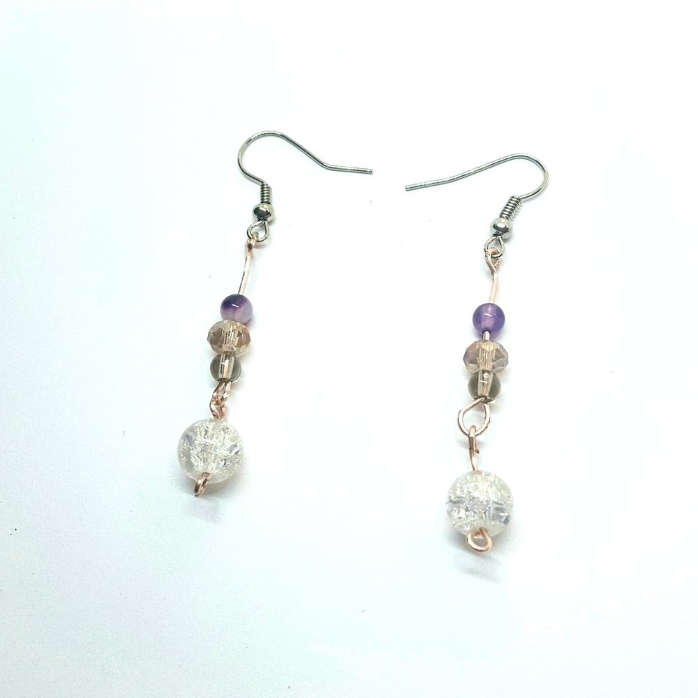 Angelic Crystal Cloud Faerie Fluorite Earrings - Picture 2 of 9